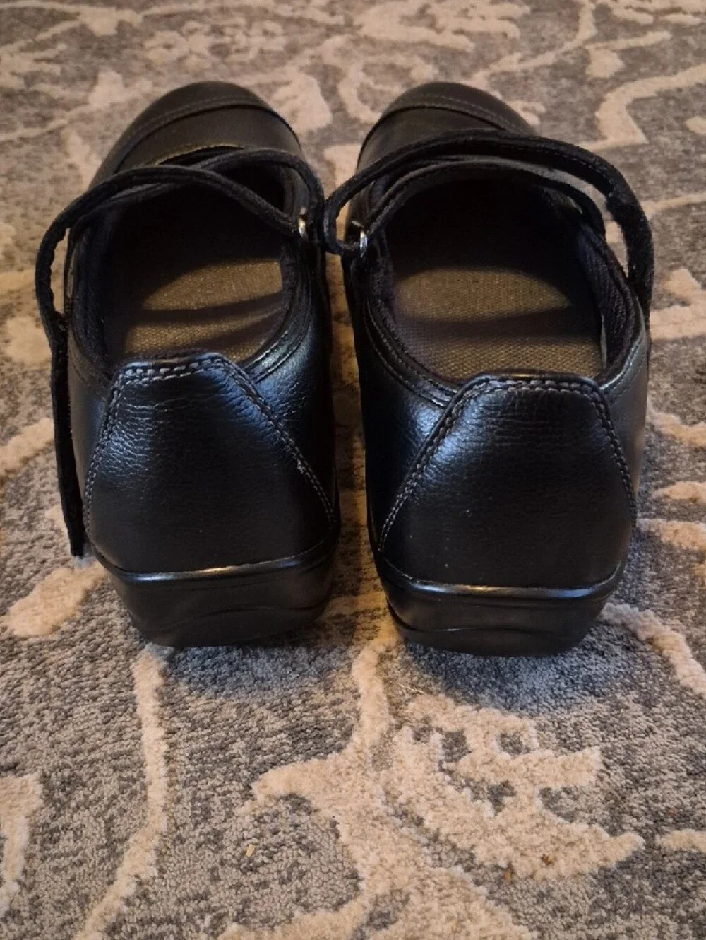 Orthofeet Women's Celina Black Mary Jane Wedge Shoes Leather‎ 8W
